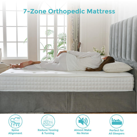 Sana Essentials Single Mattress 3FT, 7-Zone Pocket Sprung Foam Support for Comfort, Medium Firm Orthopaedic Design, Motion Isolation