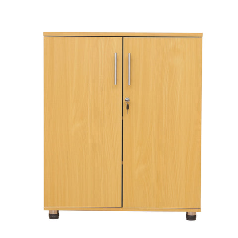 MMT Furniture Designs Ltd Storage Cupboard, 2 Door Engineered Wood, 2 Shelves. Beech, 75cm x 38cm x 90cm