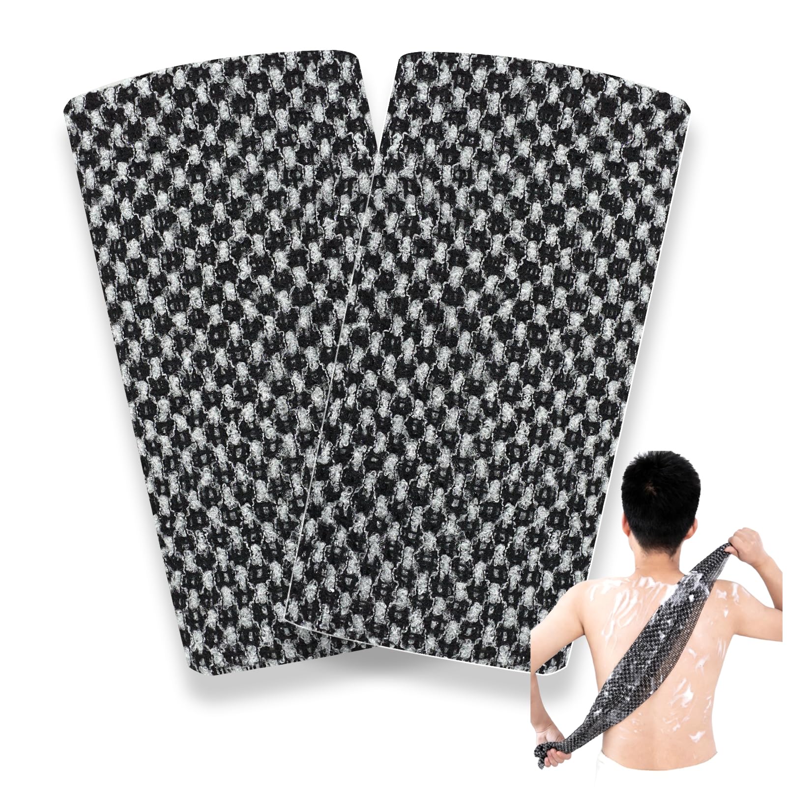 2 PCS Japanese Exfoliating Towel, Exfoliating Shower Towel for Deep Cleansing, Body Scrubber Soft Japanese Washcloth for Body Scrub & Bath