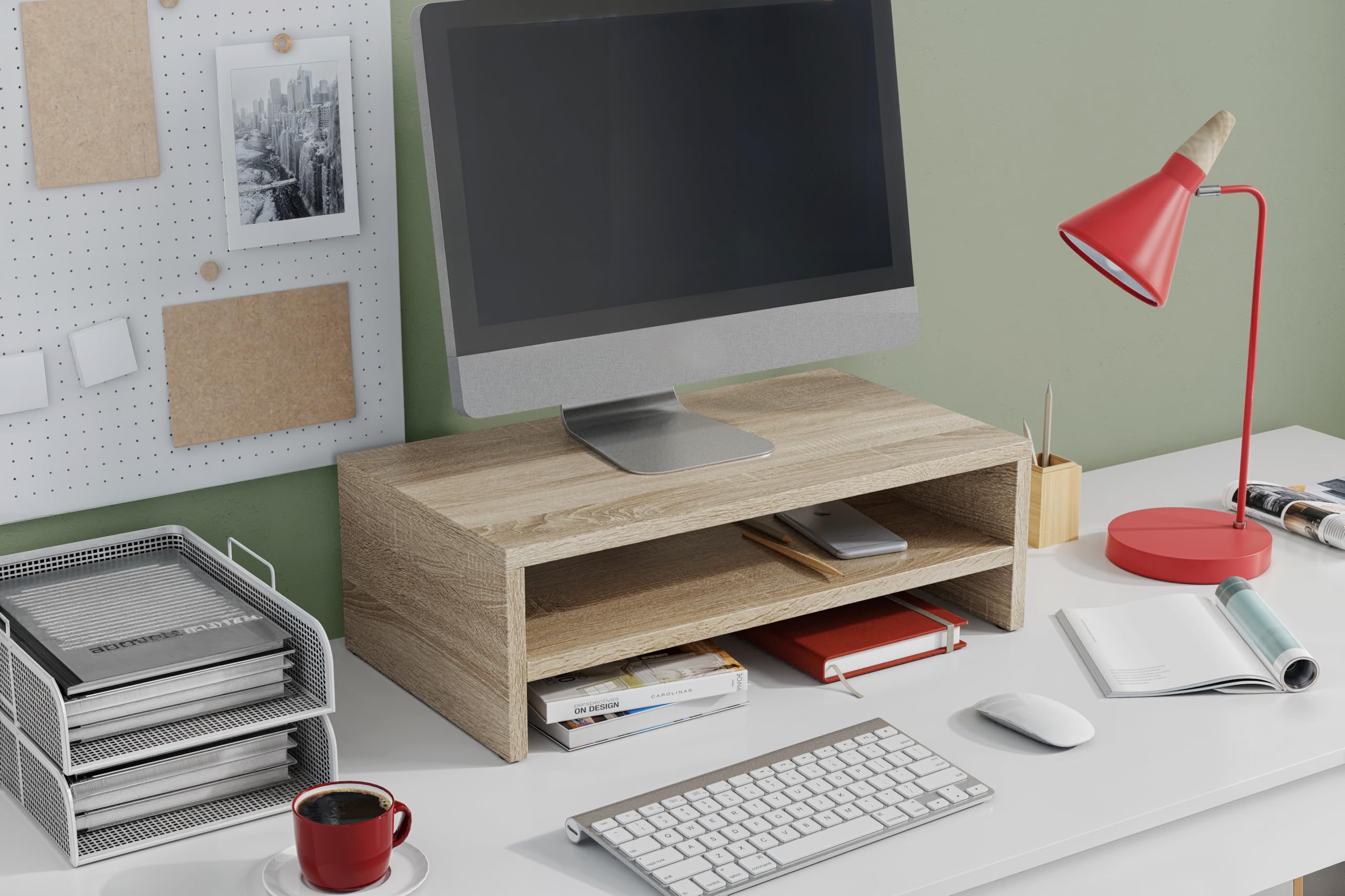 ComfortCove Monitor Stand, 2 Tiers Computer Monitor Riser, Sonoma