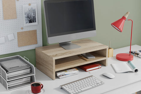 ComfortCove Monitor Stand, 2 Tiers Computer Monitor Riser, Sonoma