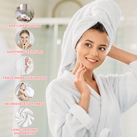 Superior Collection 100% Zero Twist Cotton Super Soft and Absorbent Bath Towel Set, Ivory (Set of 2)