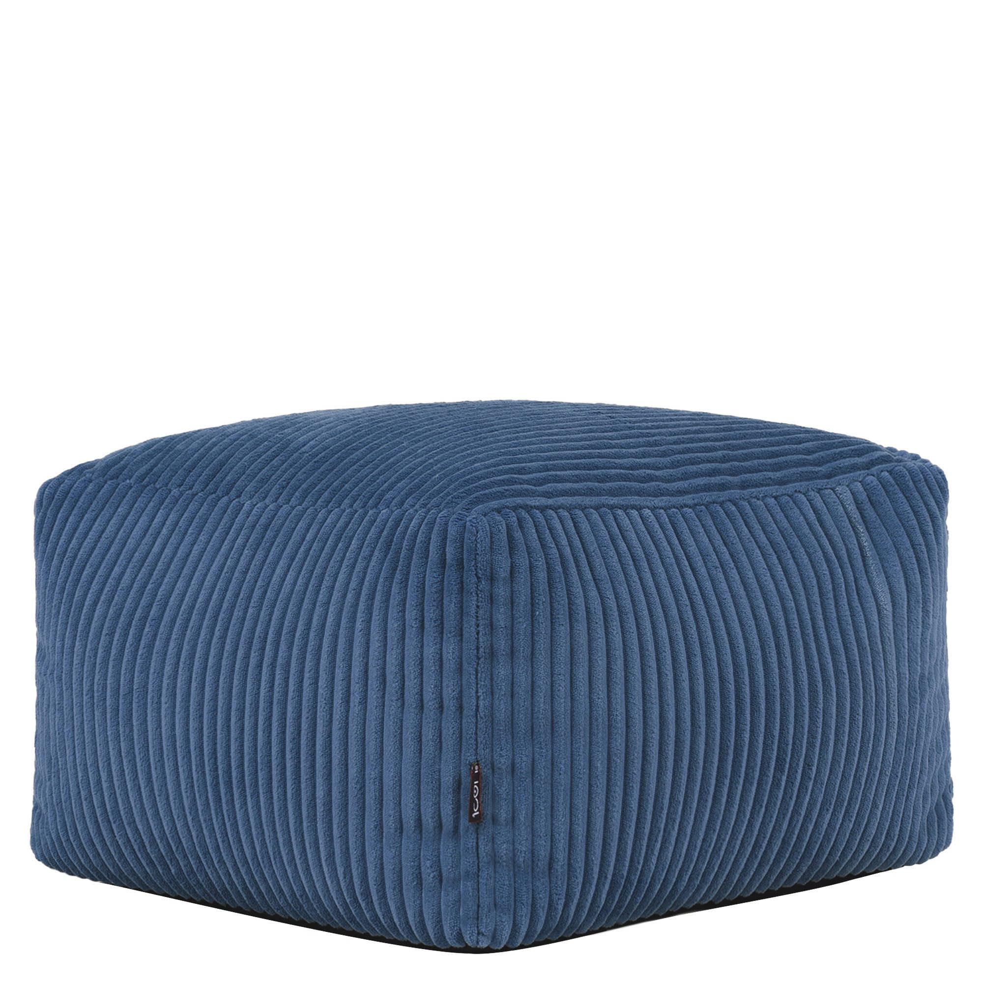 icon Amara Small Cord Bean Bag Footstool with Filling Included, Blue