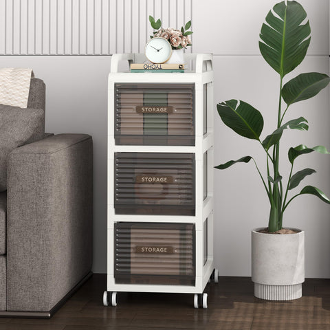 30cm Bathroom Cabinet, 3 Drawers Storage unit, 75cm Tall Toliet Organiser
