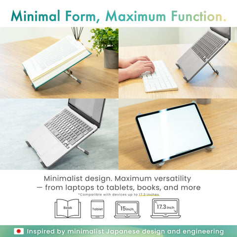 BELLEMOND Adjustable Laptop Stand | Foldable Aluminum Riser | X-Frame Ergonomic Japanese Design | Fits MacBook Pro/Air, Dell