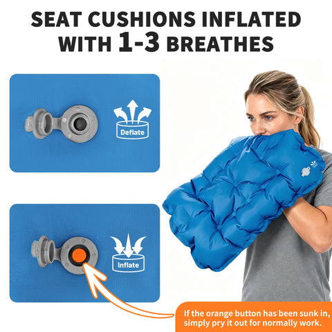 EULANT Thickened Non-slip Inflatable Stadium Seat Cushion,Blow Up Pillow