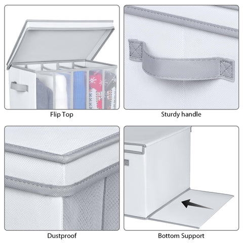 Univivi Extra Large Wardrobe Closet Organiser, 43 * 30 * 30cm, 4 pack