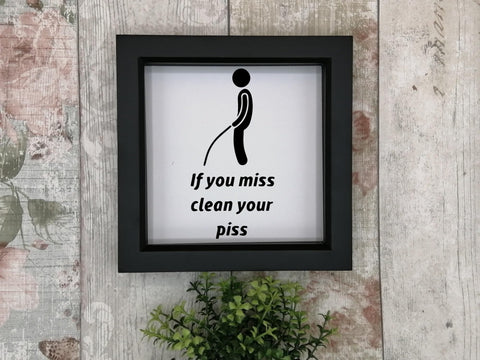 If You Miss Funny Toilet Seat Cute Sticker Waterproof Decal - Bathroom Décor Sign - Adult Potty Training - Funny Gifts (Black)