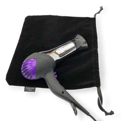 Velvet Hair Dryer Storage Bag with Large Internal Pocket – Soft & Stylish 35x35cm Pouch to Protect Appliances