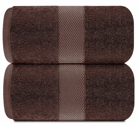 White Classic Luxury Bath Sheet Towels Extra Large | Highly Absorbent Hotel spa Collection Bathroom Towel | 35x70 Inch | 2 Pack (Brown)