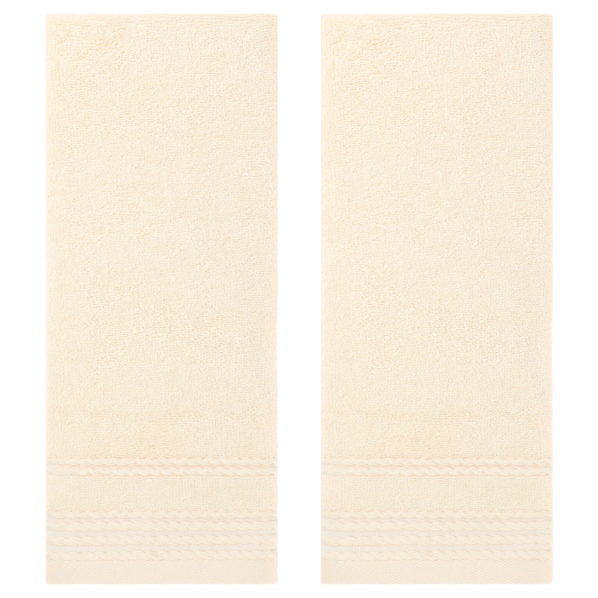 HMETOL Striped Comfort and Quick Drying Hand Towel Set (14 x 30 Inches)