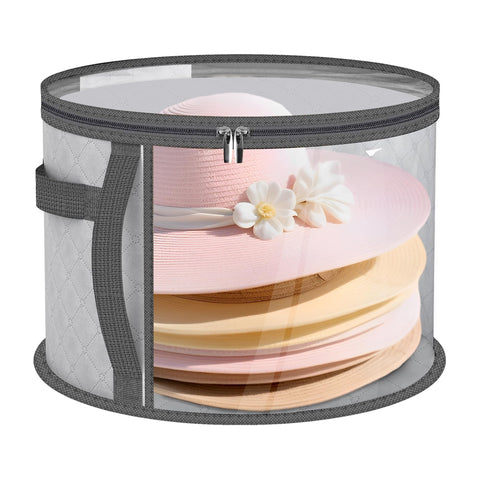 Adorila Clear Hat Storage Bag with Carrying Handles, Grey