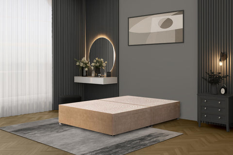 Bed Centre Flexby Divan Bed Base Only with 2 Drawers (Same Side), No Headboard - Available in 3FT, 4FT, 5FT & 6FT