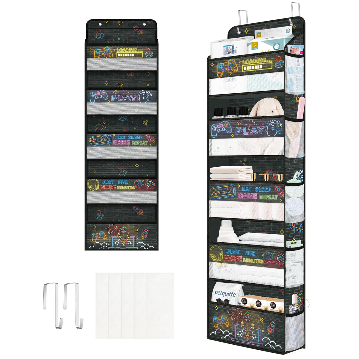 Clastyle 5-Shelf Game Over the Door Storage Back of Door Storage