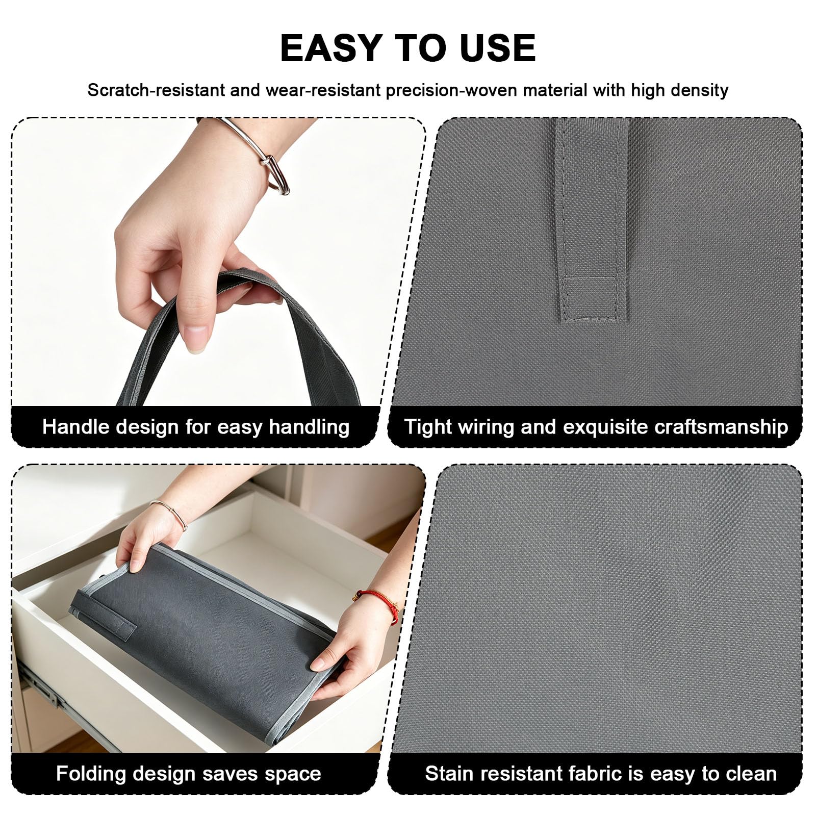 Hbzunt 2 Pcs Coat Hanger Storage, Clothes Hanger Organizer Bags with Two Carry, bag hanger Foldable Coat Hanger Storage (Grey)