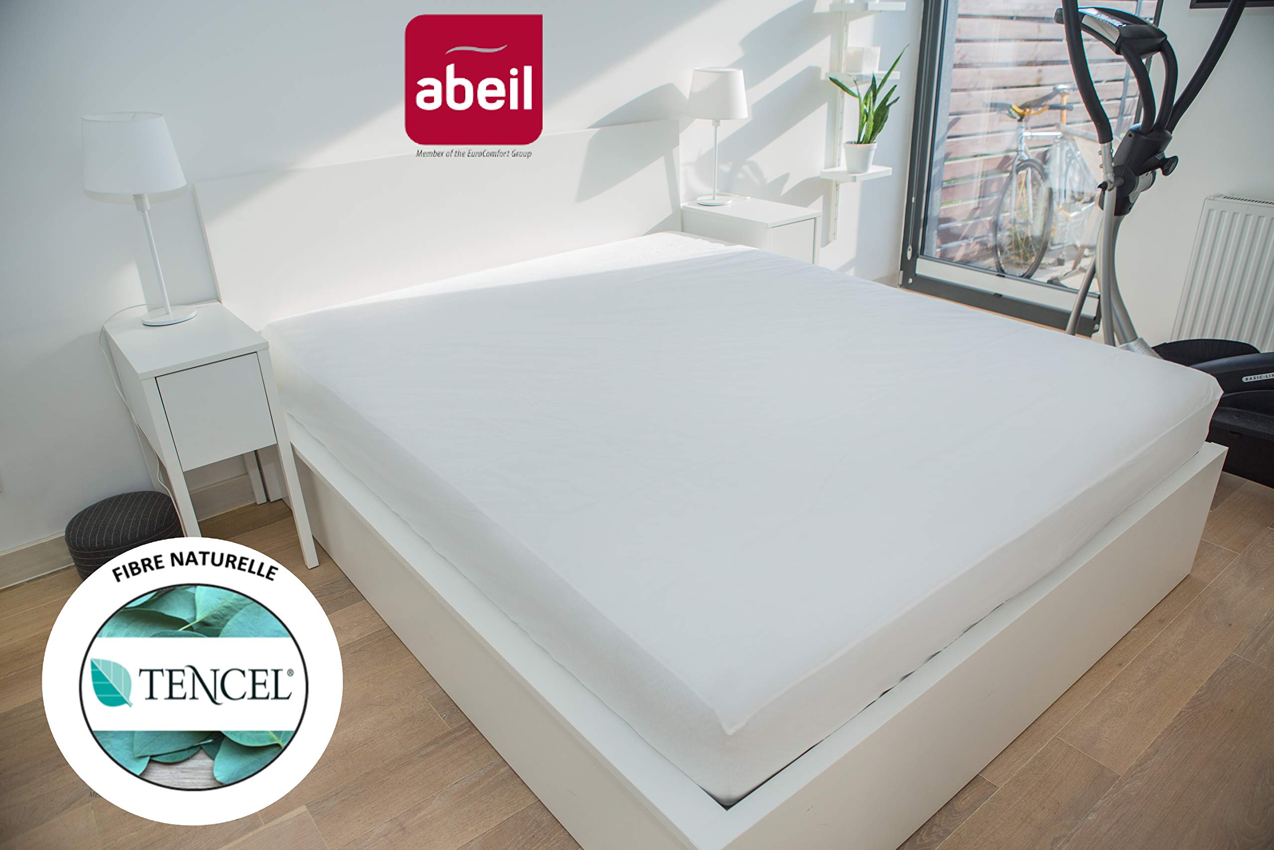 Abeil Tencel PU (Polyurethane) Waterproof Mattress Protector, white, 90 x 190 cm