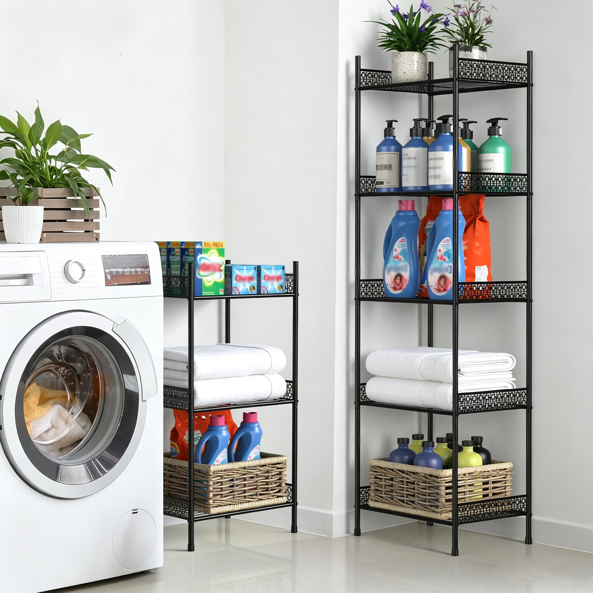 KANEODOT 5 Tier Shelving Unit,Freestanding Bathroom Storage Shelving Unit, Metal Shelving Units for Storage