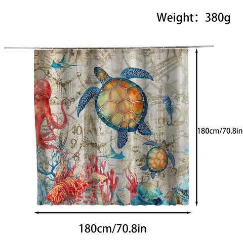 FAIRYGATE Extra Wide Shower Curtain Under the Sea Bathroom Wet Room Extra Long Tropical Underwater Fish Bath Curtains Anti Mould Proof Resistant