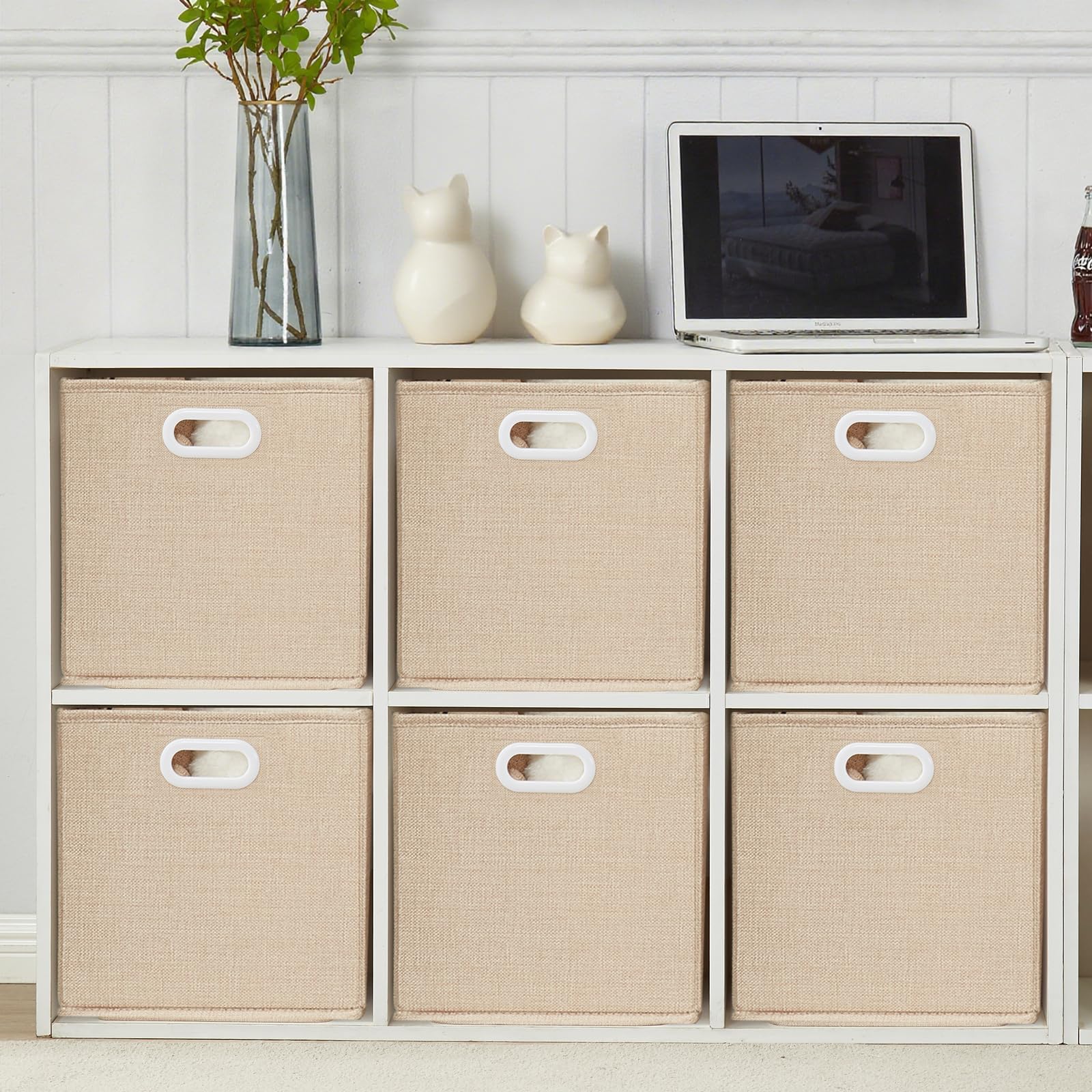 Mangata Cube Storage Boxes 33x38x33cm, Light Khaki, 4Pcs