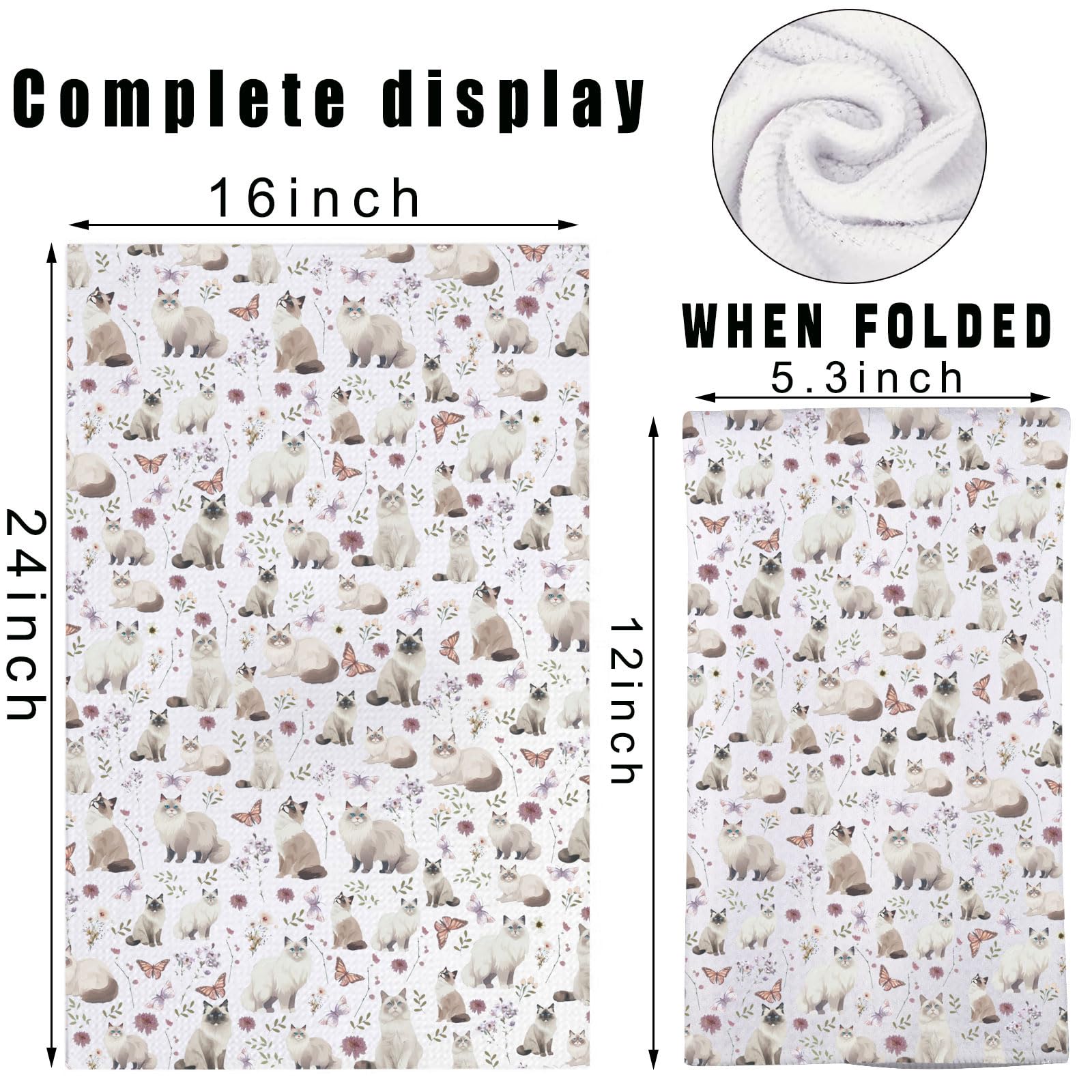 MYSOMY Ragdoll Cat Kitchen Towels Ragdoll Cat Dish Towel Ragdoll Cat Lover Gifts Ragdoll Cat Owner Gift Ragdoll Cat Housewarming Gifts