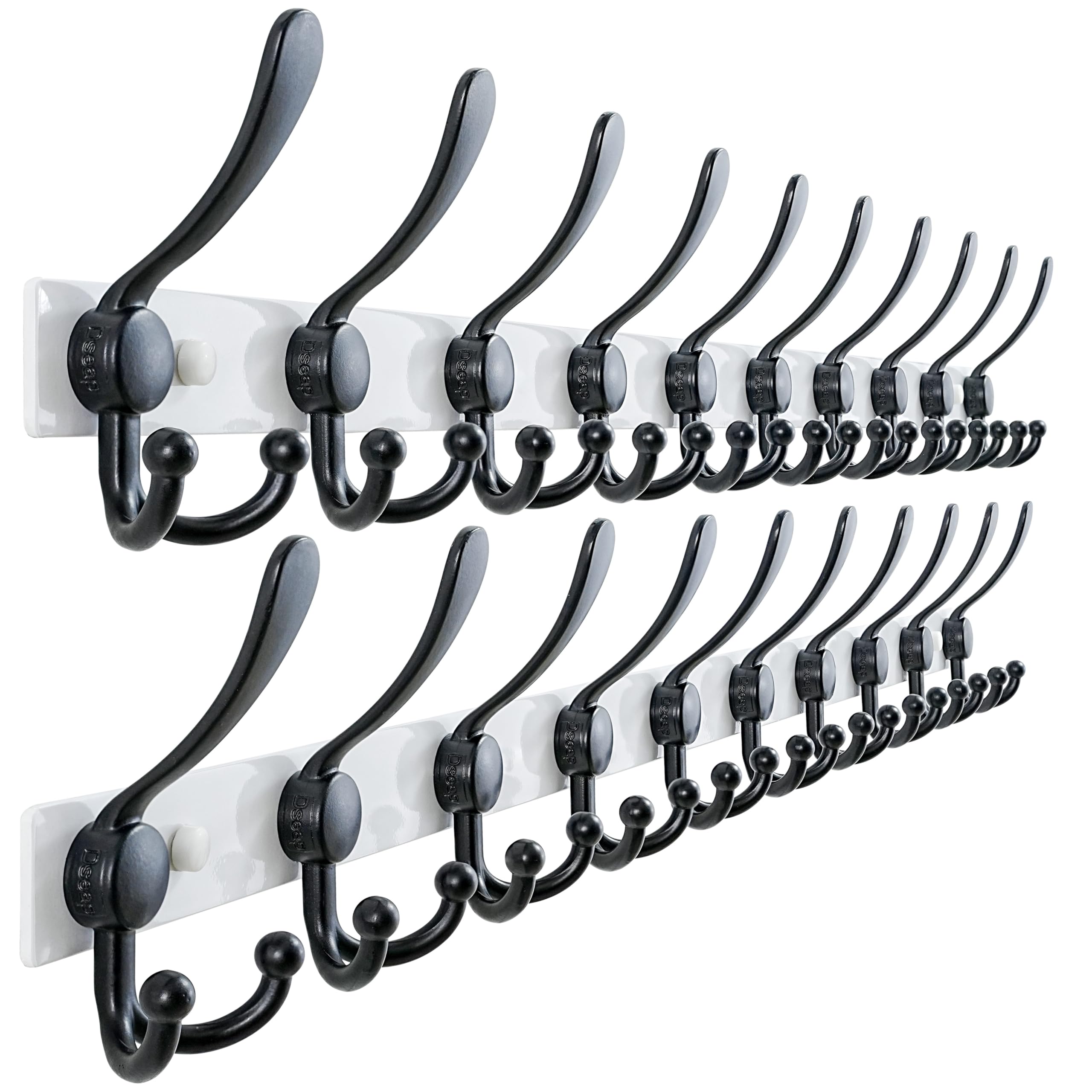Dseap Coat Rack Wall Mount 94cm, Heavy Duty 2.5mm Base vs Flimsy 1mm, Double-Thick Solid Anti-Snap Hooks