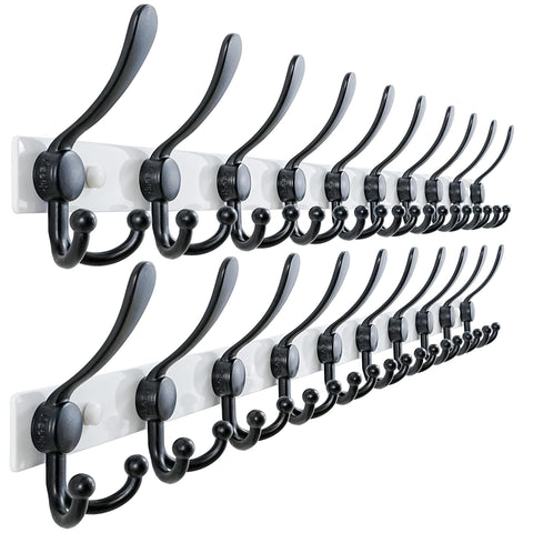 Dseap Coat Rack Wall Mount 94cm, Heavy Duty 2.5mm Base vs Flimsy 1mm, Double-Thick Solid Anti-Snap Hooks