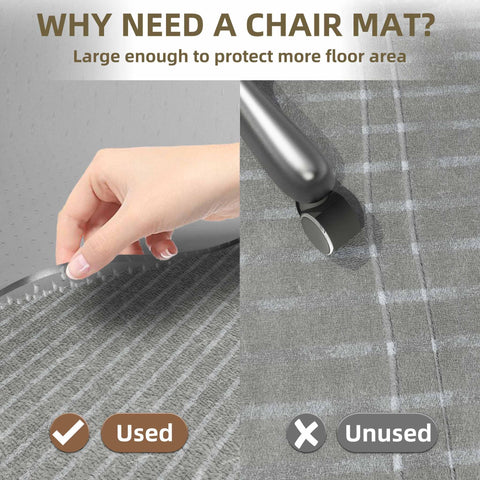 LeapYouth 90x120 cm Office Chair Mat for Carpets, Heavy Duty Computer Chair Mat for Low and Standard Pile Carpeted Floors