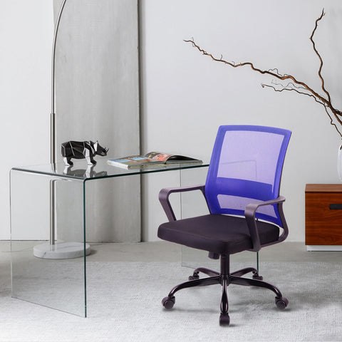 T-THREE.Adjustable office chair, ergonomic mesh swivel seat, with lumbar support, height adjustment, 360° rotation, and tilt function