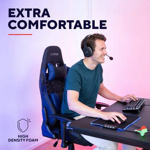 Trust Gaming GXT 708B Resto Gaming Chair, PC Desk Chair, Full 360° Rotatable Seating, Strong and Robust Metal Base Frame, Chair for Computer