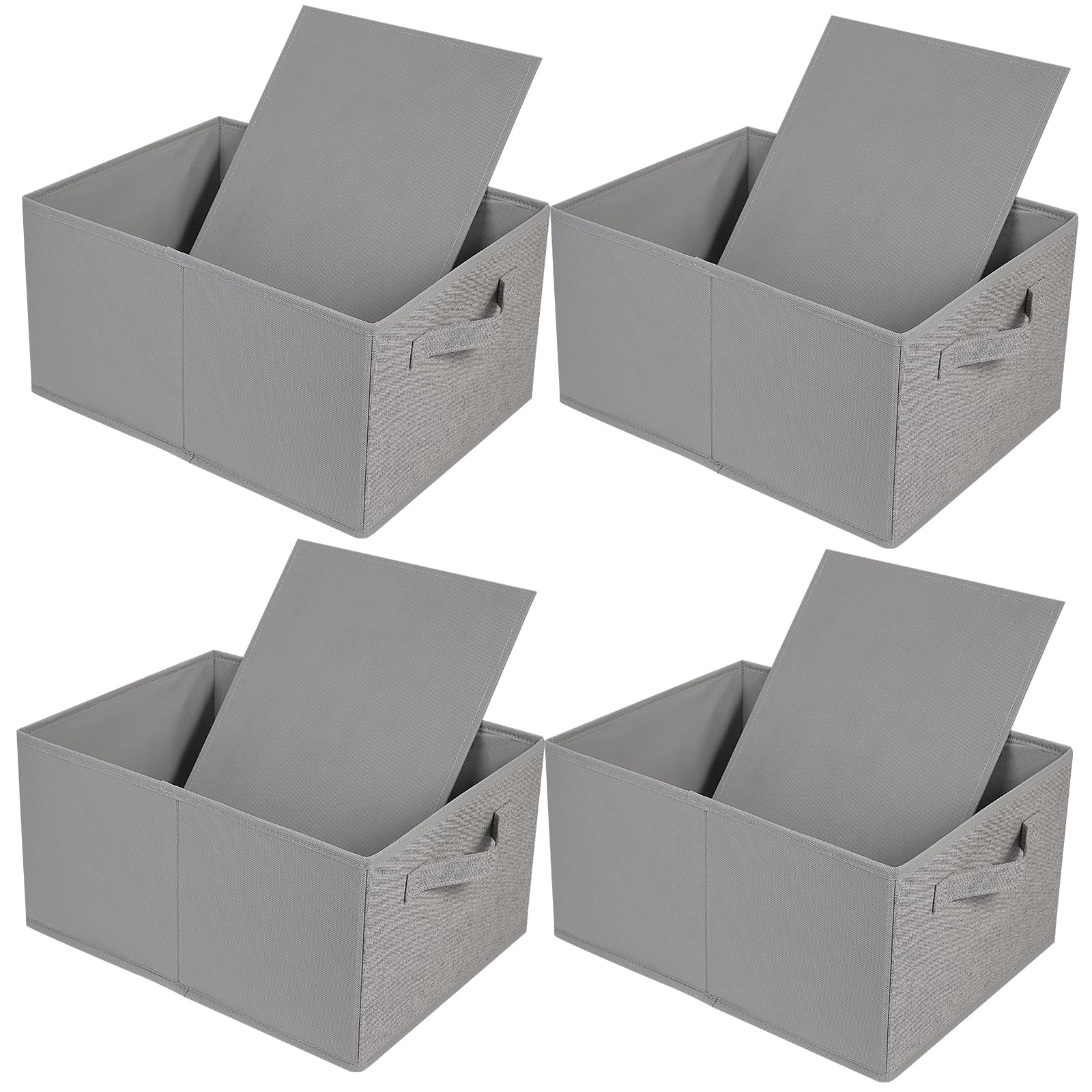JAKAGO Foldable Wardrobe Fabric Storage Boxes 4 Pack, 39 x 29 x 20 cm