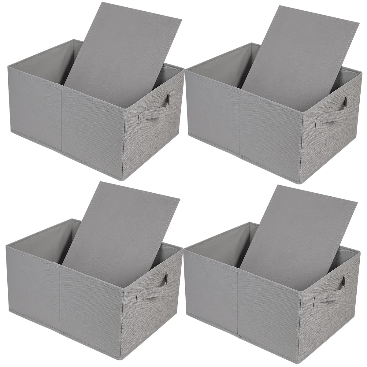 JAKAGO Foldable Wardrobe Fabric Storage Boxes 4 Pack, 39 x 29 x 20 cm