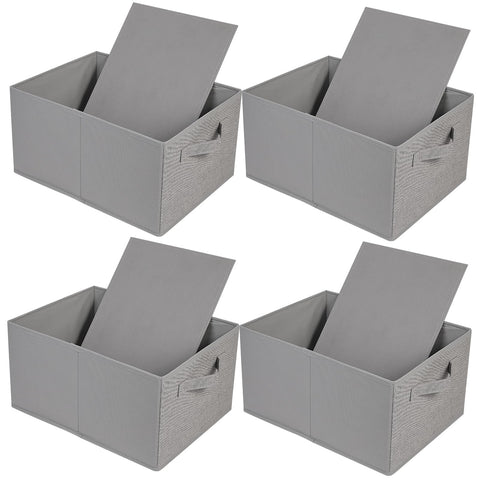 JAKAGO Foldable Wardrobe Fabric Storage Boxes 4 Pack, 39 x 29 x 20 cm