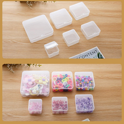 Goodma 12 Pieces Square Empty Mini Clear Plastic Storage Box, 85x85x35mm
