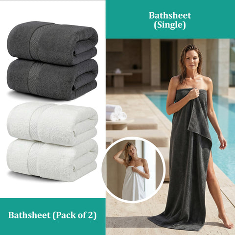 MistyMorning Extra Large Bath Sheets Jumbo Size (90x190cm),100% Cotton 500GSM Super Soft & Highly Absorbent Quick Dry Luxury Bathroom Towels