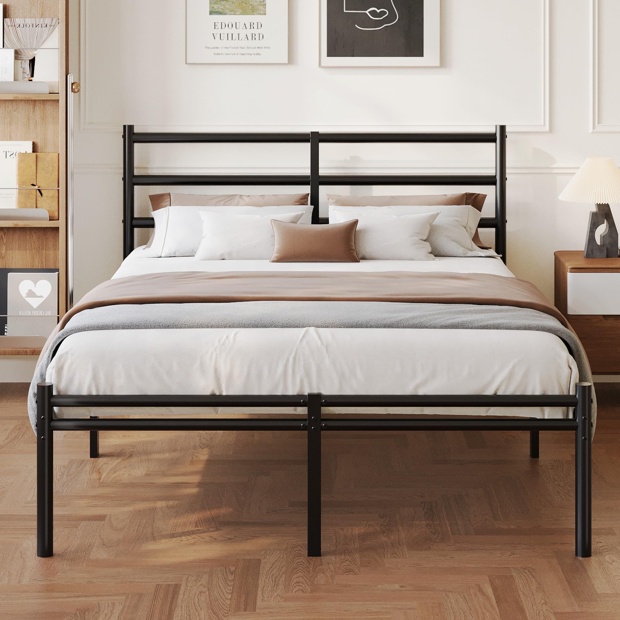 Yicensen Double Bed Frame with Headboard and Footboard