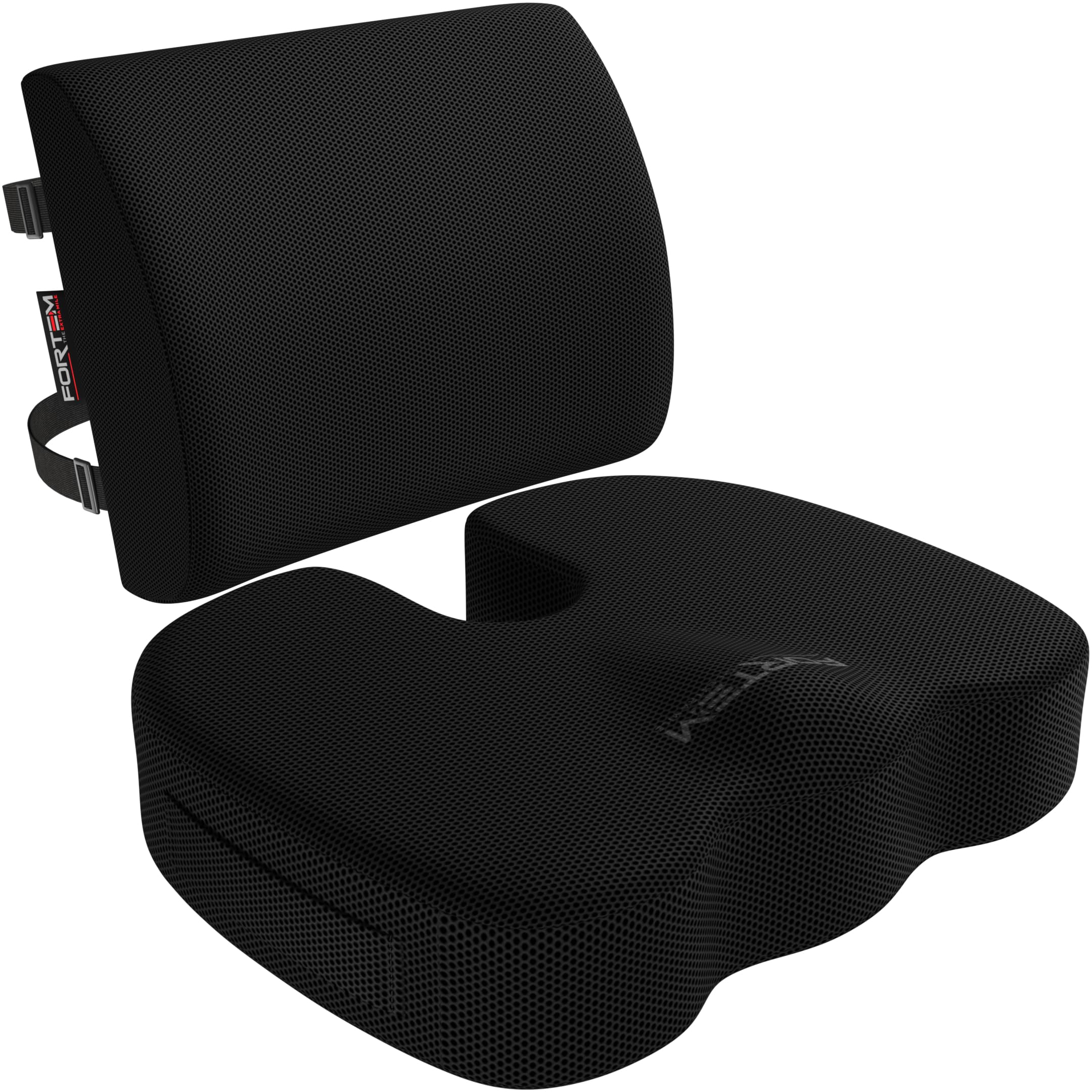 FORTEM Seat Cushion & Lumbar Support for Office Chair, Car Seat Combo