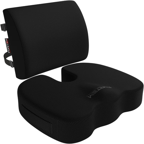 FORTEM Seat Cushion & Lumbar Support for Office Chair, Car Seat Combo
