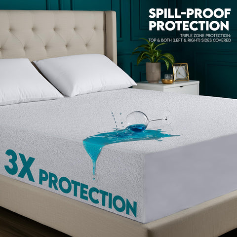 Utopia Bedding Bamboo Waterproof Mattress Protector Twin, Mattress Cover, Breathable, Fitted Style with Stretchable Pockets