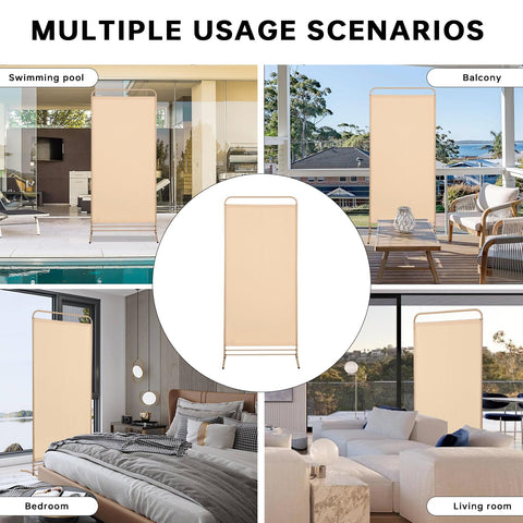 Angel Living 1 Panel Room Divider, Privacy Screen Composed of Polyester Fabric and Sturdy Iron Frame