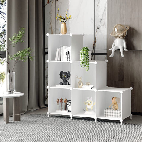 AWTATOS Cube Storage Organizer, Storage Cubes Shelve Bookshelf 6 Cube,White