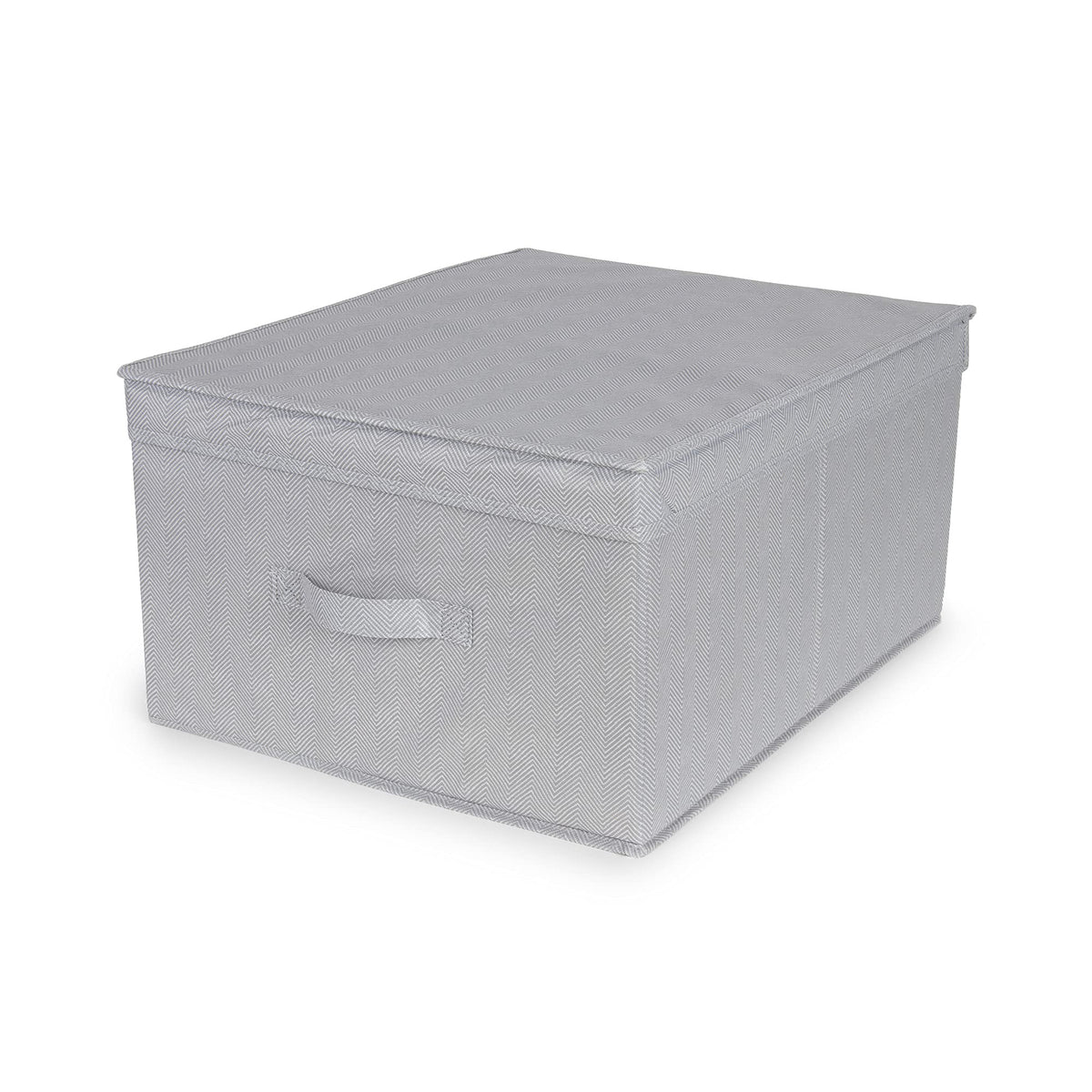Compactor Foldable Storage Box with Lid, Non-Woven Polypropylene and Cardboard, 40 x 50 x 25cm, Boston Range, Grey, RAN10907