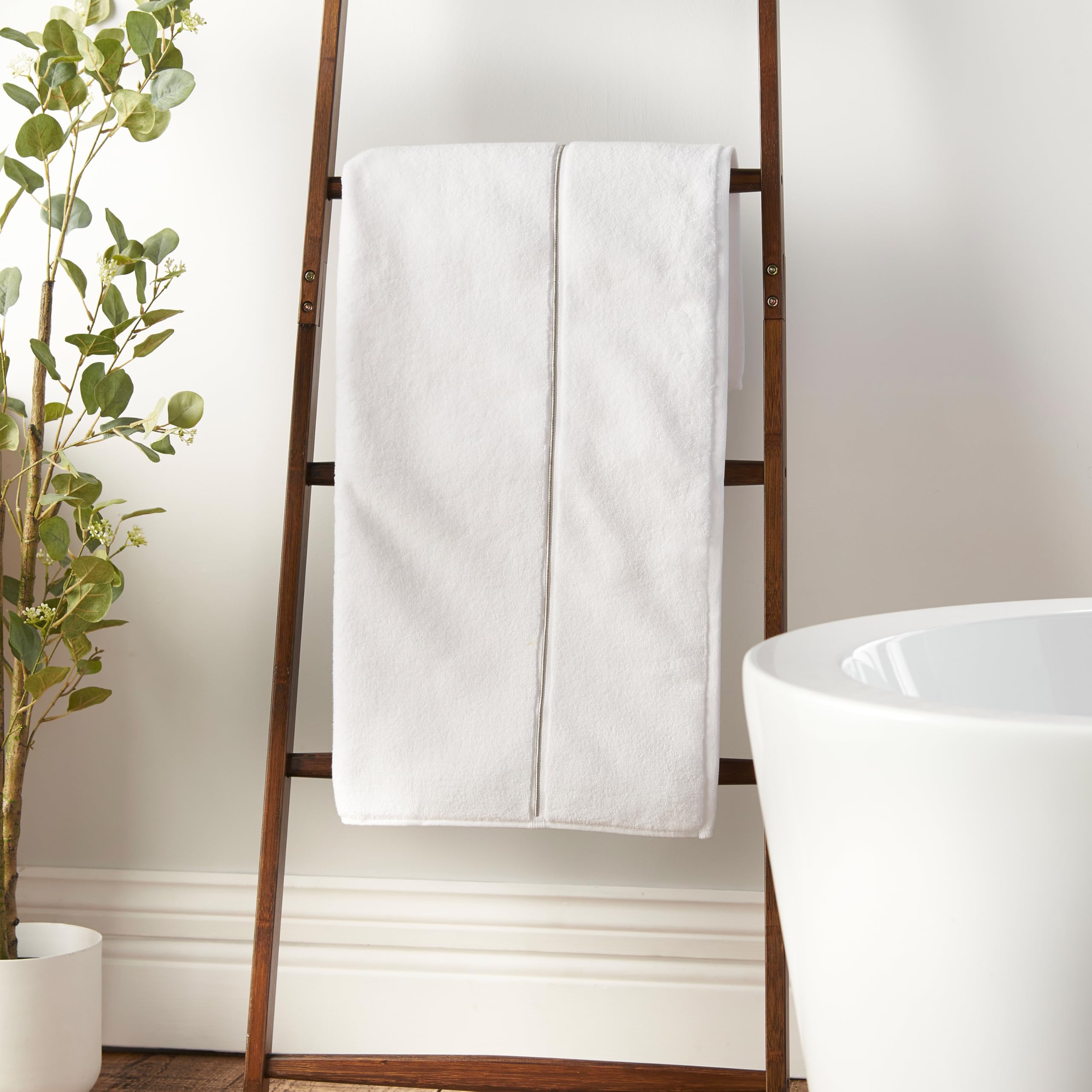 Bianca Zero Twist Satin Stitch Cotton 50x85 cm Hand Towel White