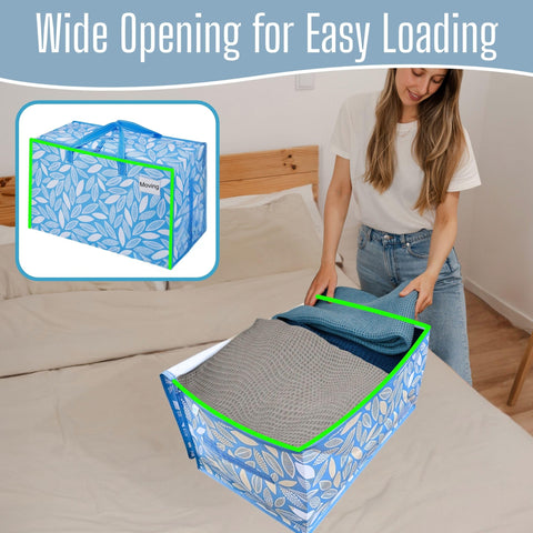 VENO 10 Pack Heavy-Duty Oversize Large Storage Bag with Zips for Moving, Clothes Storage, Laundry Bag, Packing, House Solutions, Water-Resistant