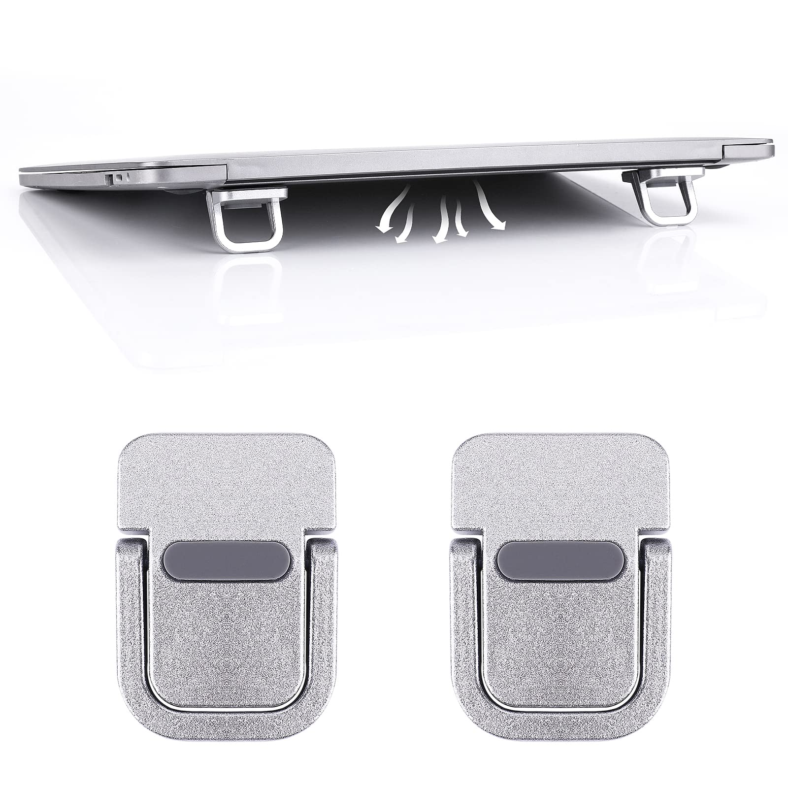 Abeillo 2PCS Portable Keyboard Riser, Self-Adhesive Mini Laptop Stand Invisible Computer Keyboard Stand for Desk, Laptop Feet Compatible with Pro/Air