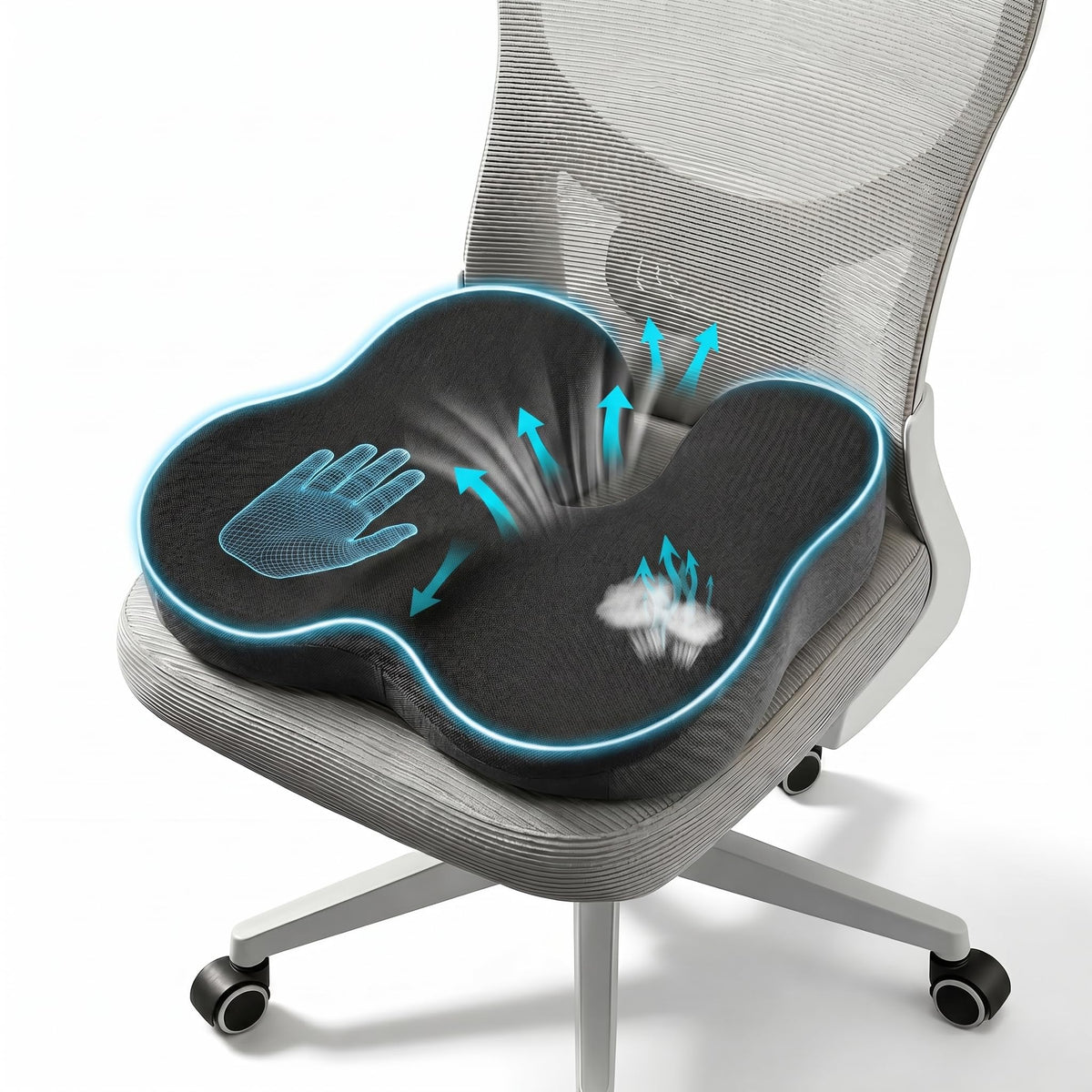 Sennycat Memory Foam Seat Cushion for Office Chair, Ergonomic Coccyx Support for Tailbone Pain Relief, Car Seat Pad