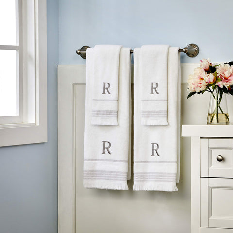 SKL Home Casual Monogram Bath Towel, D, 28x54