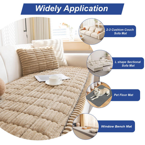 GKXLH New Thick Non-slip Sofa Cover 2 3 4 Seater (Light Coffee, 70x150cm)