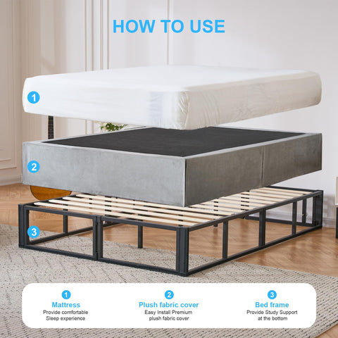 SANA SLEEP Single Metal Divan Bed – 3FT – (Grey) -Storage Durable Frame for Compact Rooms with a Modern Design for Comfortable Spaces – No Mattress
