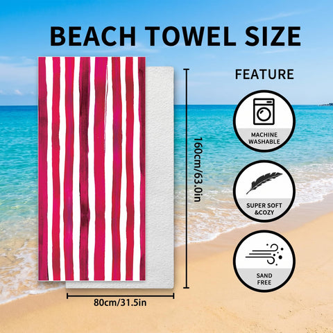 GZYUNFA Microfibre Beach Towel Extra Large 160x80cm – Oversized Sand Free Quick Dry Beach Towels for Adults