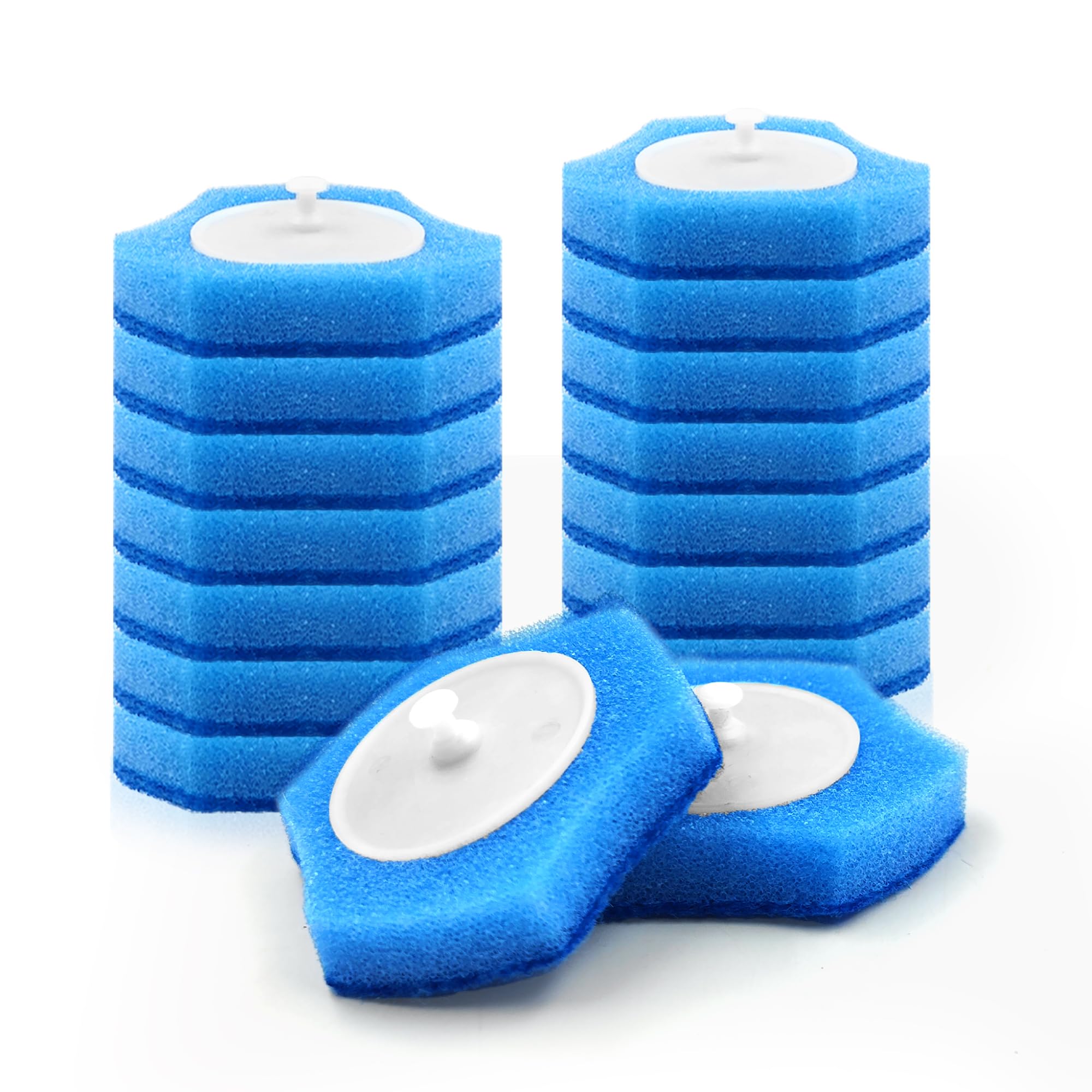 NEWE Disposable Toilet Brush Cleaner Refills 16 Packs, Compatible with Upgraded Clamping Wand System